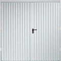 Side Hinged Vertical White Garage Door